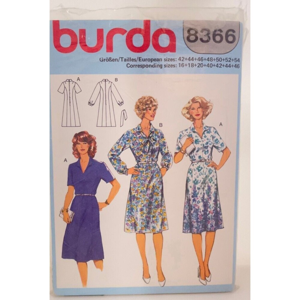 #8366 Burda Misses Dress Sewing Pattern Size 16-20